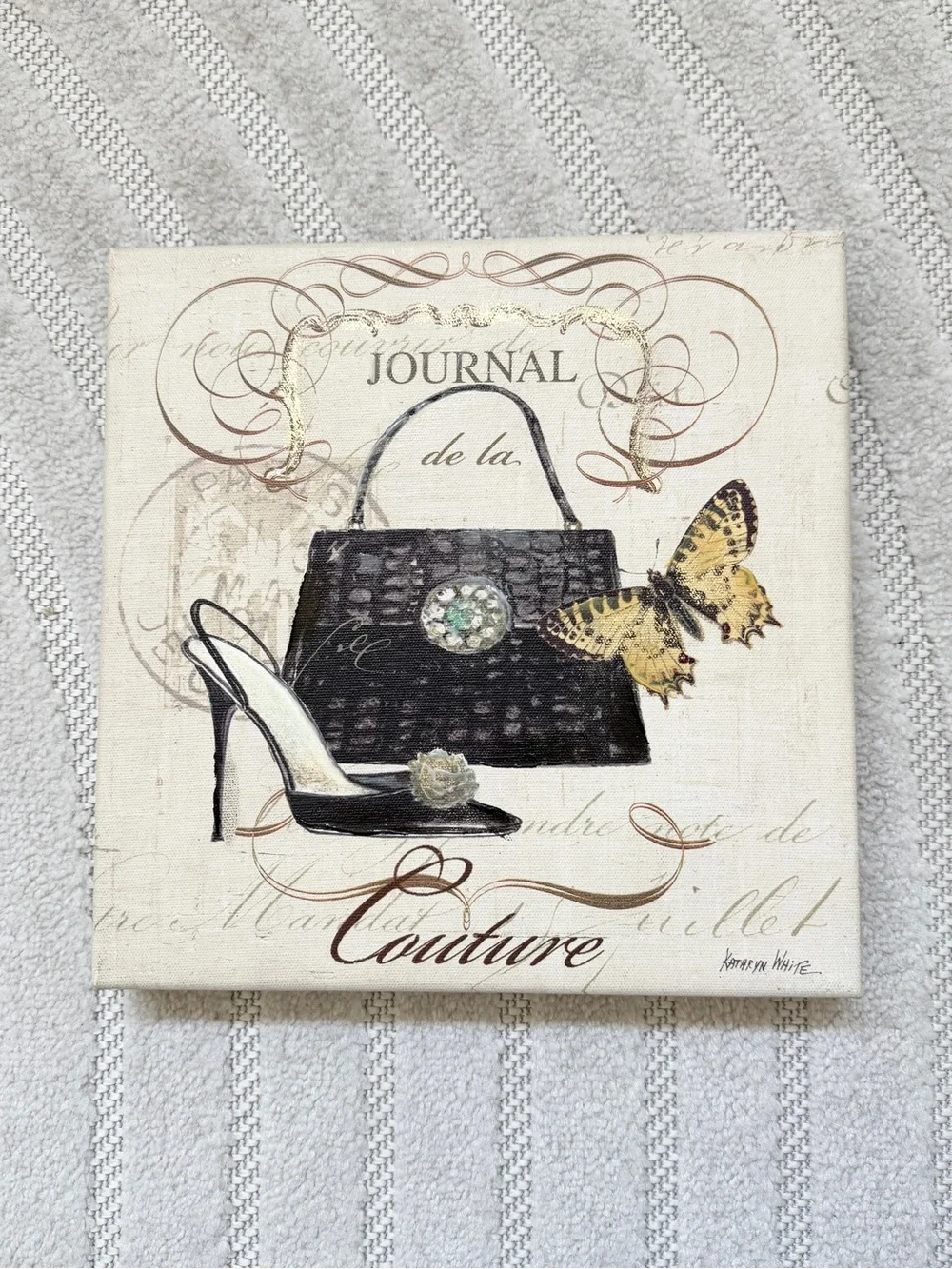 Couture Journal Canvas Art - Black and Cream